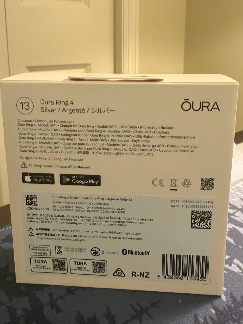 Oura Ring 4, New in Box, Size 13, Silver